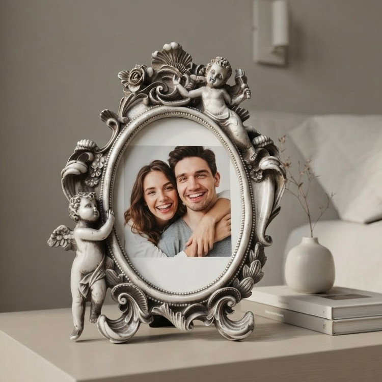 قاب عکس دکوراتیو مدل فرشته بیضی