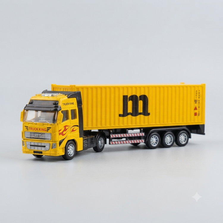 ماکت کامیون کانتینردار ولوو (VOLVO FH) زرد