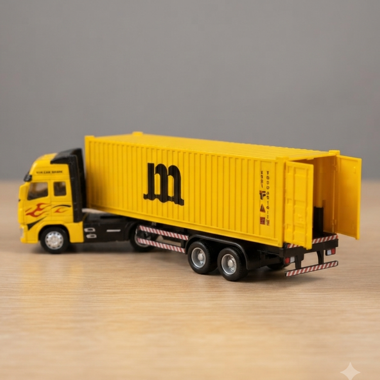 ماکت کامیون کانتینردار ولوو (VOLVO FH) زرد