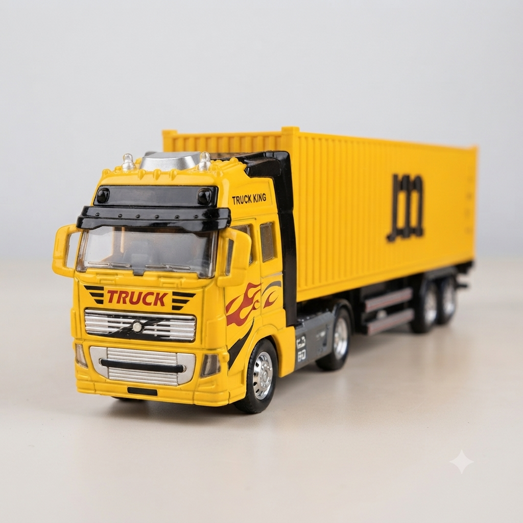 ماکت کامیون کانتینردار ولوو (VOLVO FH) زرد